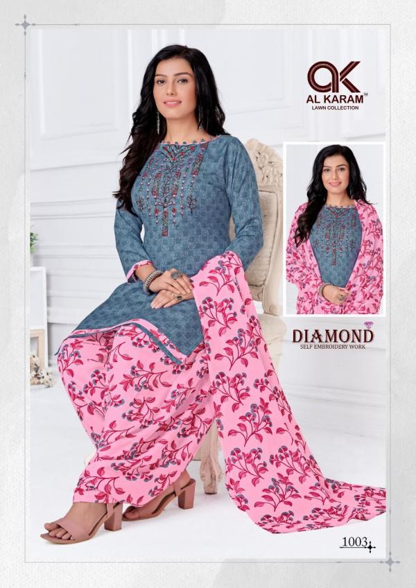 Al Karam Diamond Vol-1 Cotton Designer Pakistani Dress Material